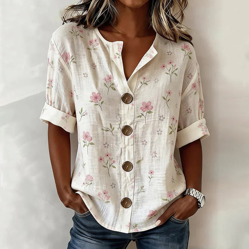 Blusa vintage con estampado floral