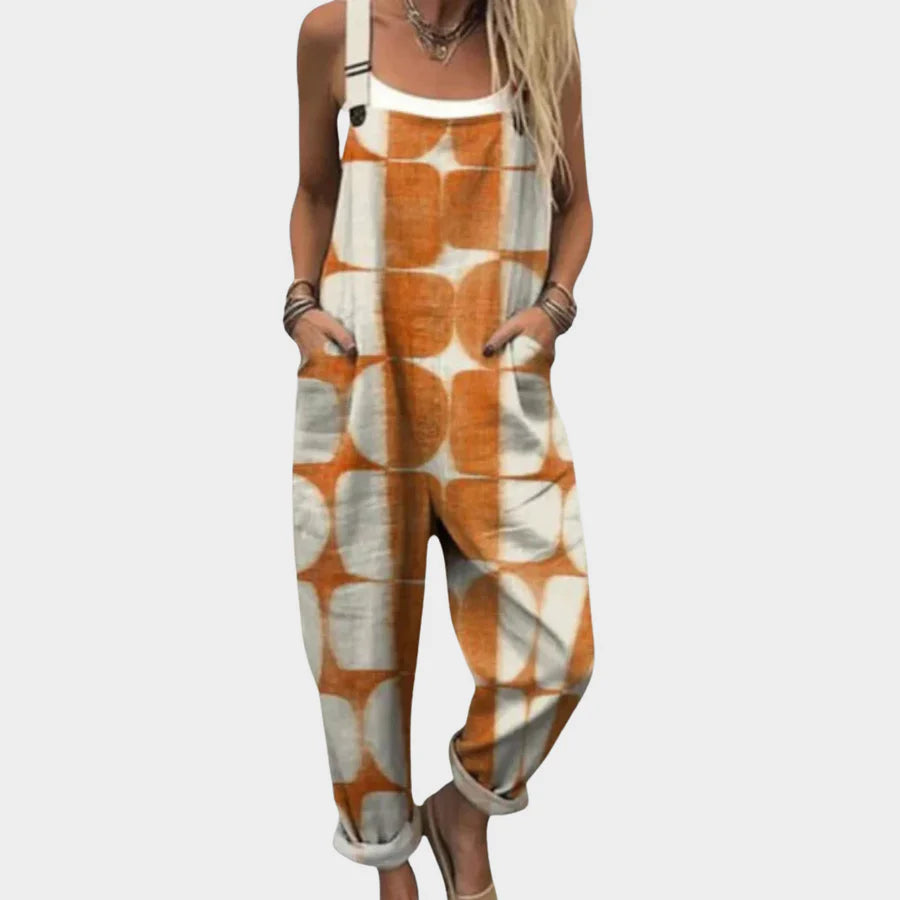 Mono Estampado Beige y Naranja