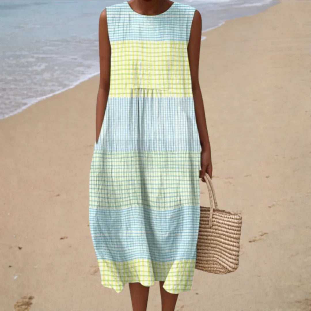 Vestido estampado de verano.