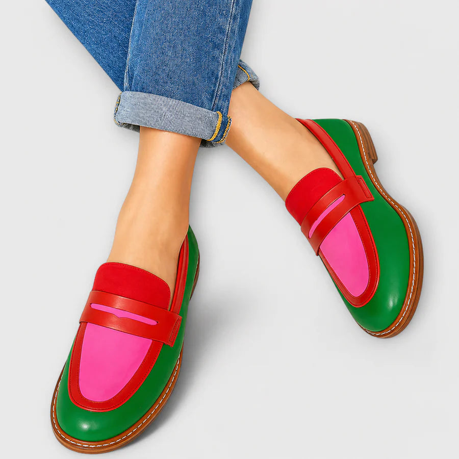 Mocasines casuales con contraste