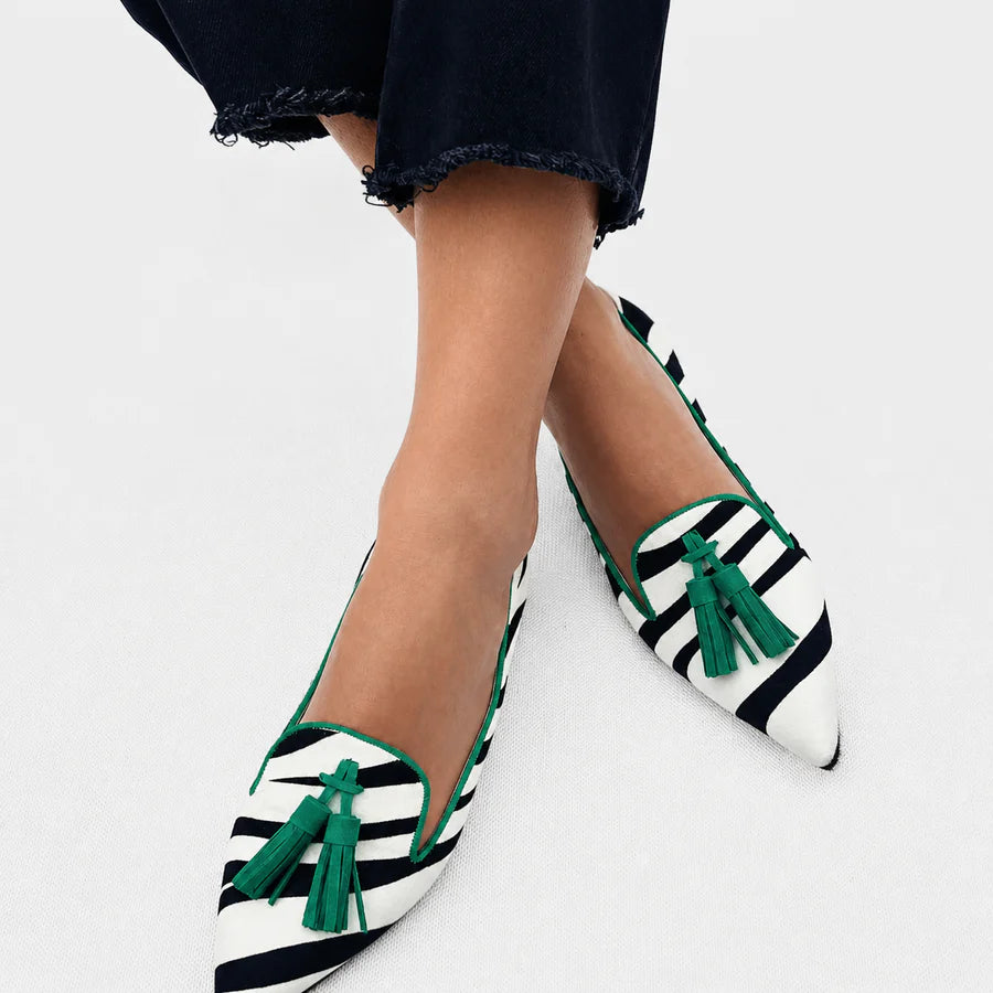 Mocasines de cebra verde