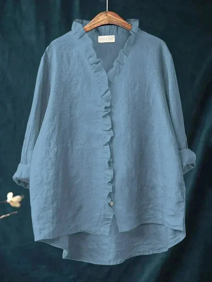 Blusa Lisa Cuello Volante