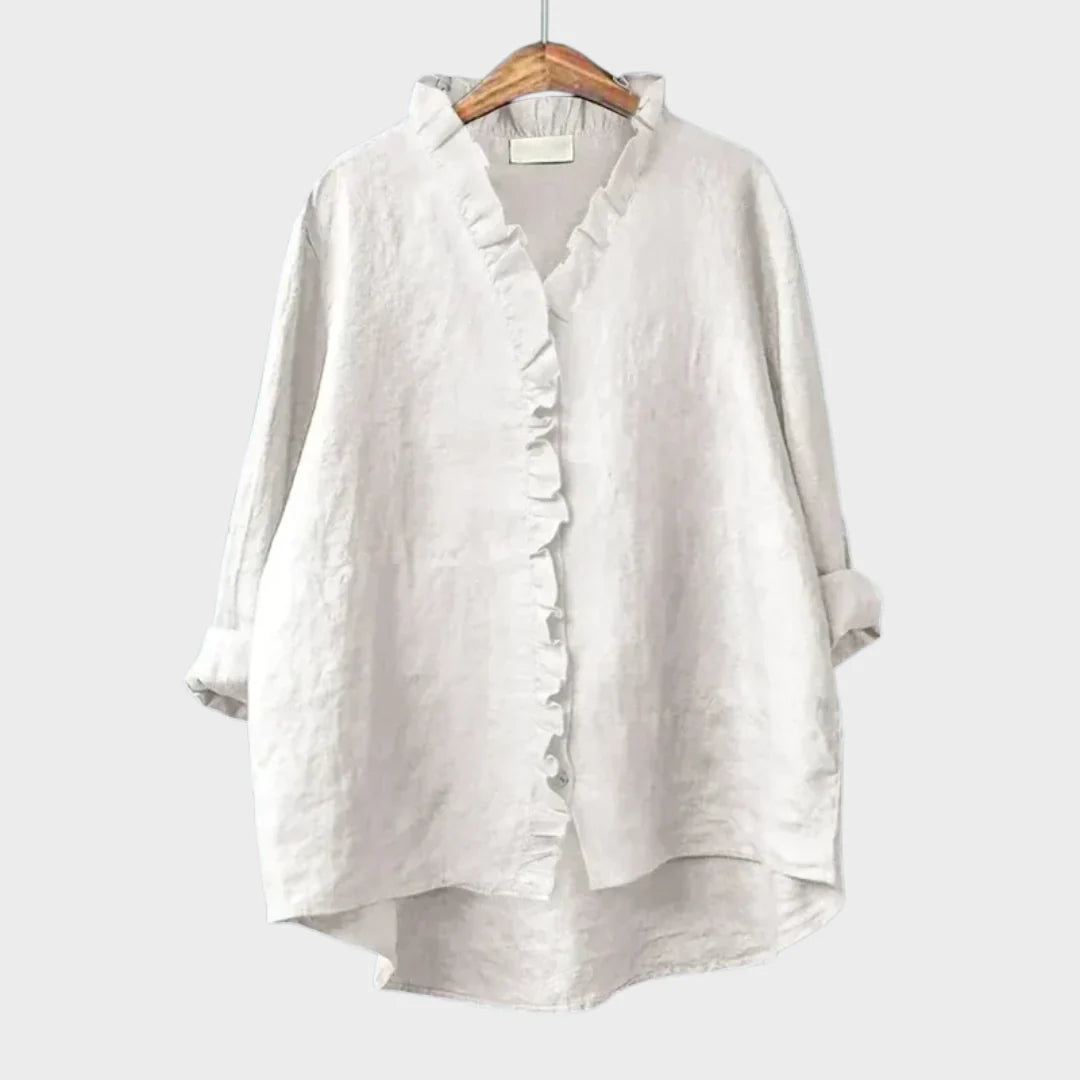 Blusa Lisa Cuello Volante