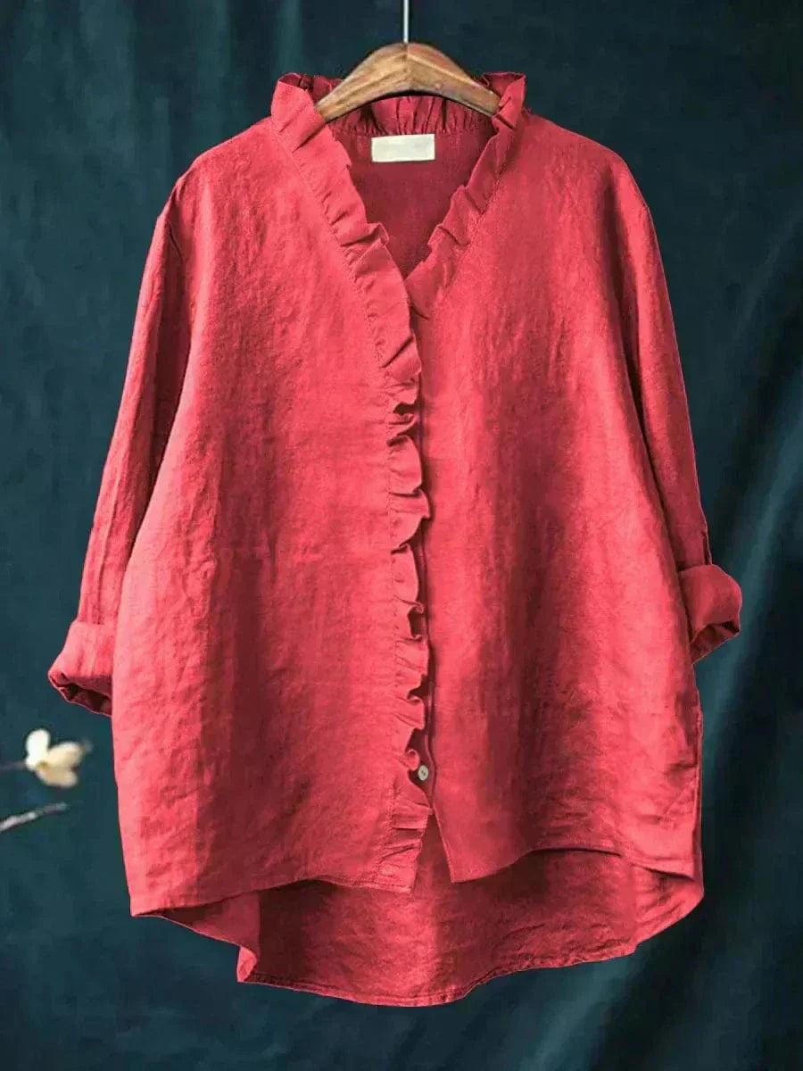 Blusa Lisa Cuello Volante