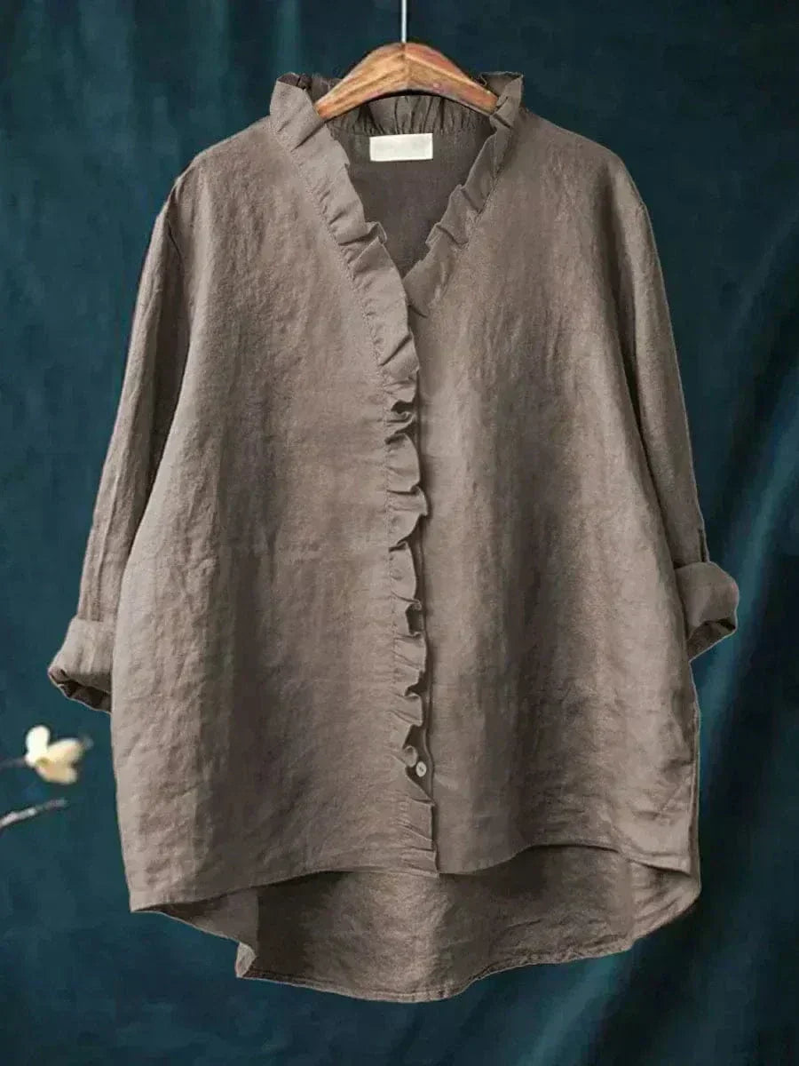 Blusa Lisa Cuello Volante