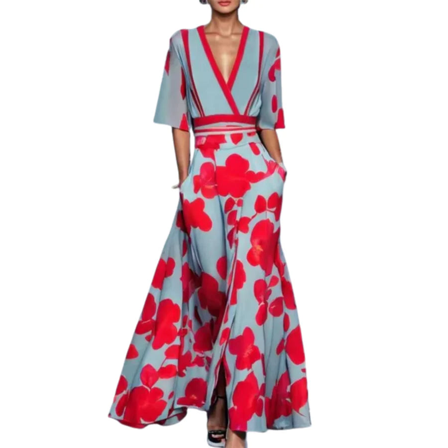 NOELIA - Vestido floral con escote V