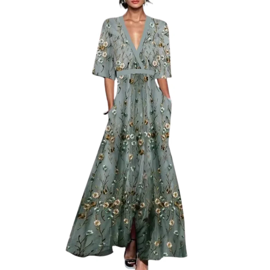 NOELIA - Vestido floral con escote V