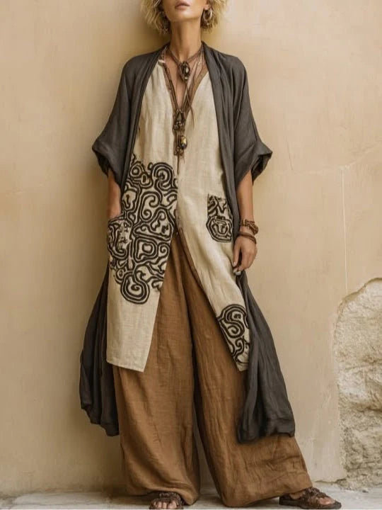 Conjunto de Tres Piezas Con Estampado Nómada