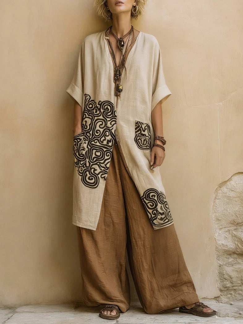 Conjunto de Tres Piezas Con Estampado Nómada