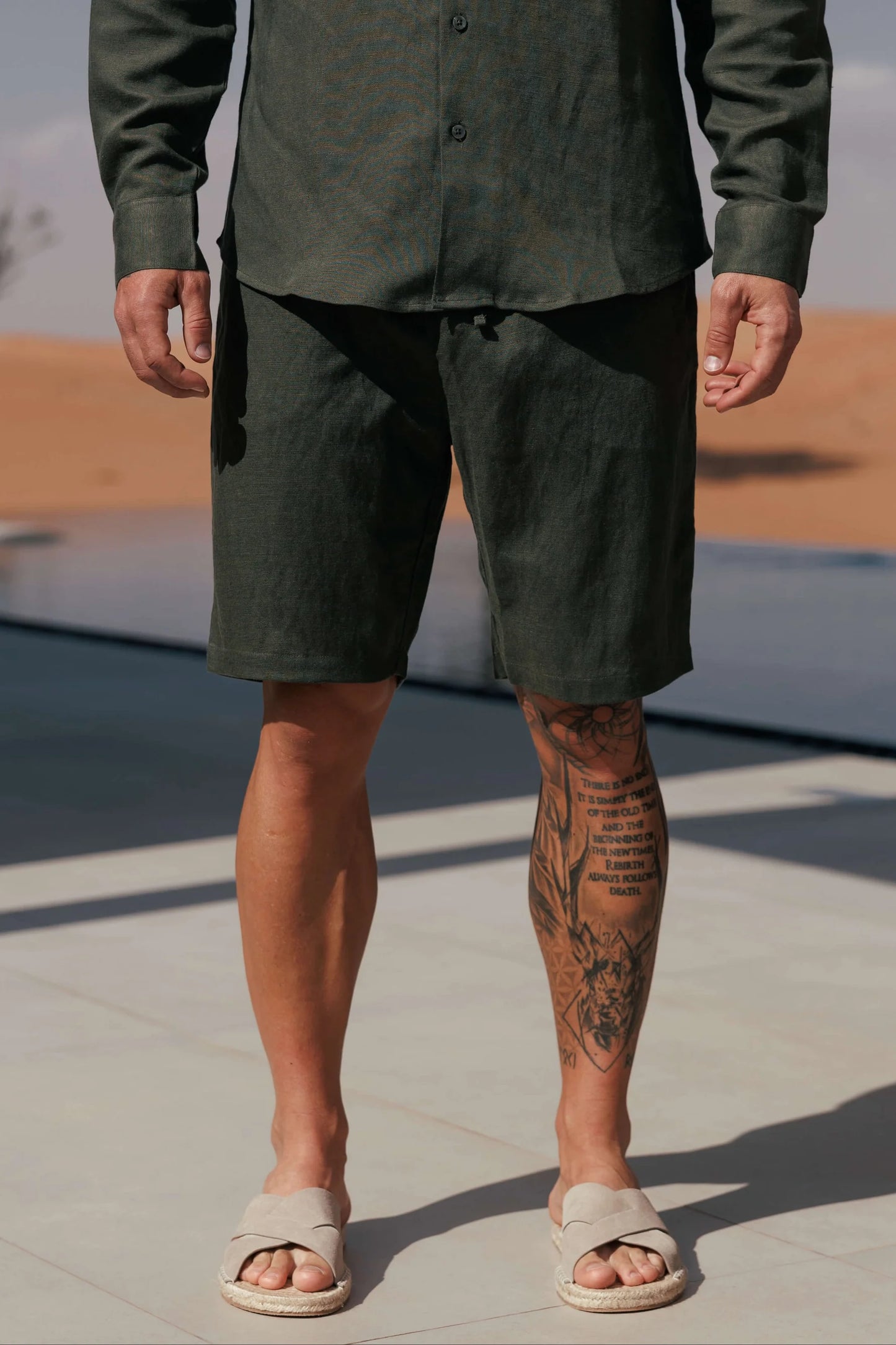 Pantalón corto de lino