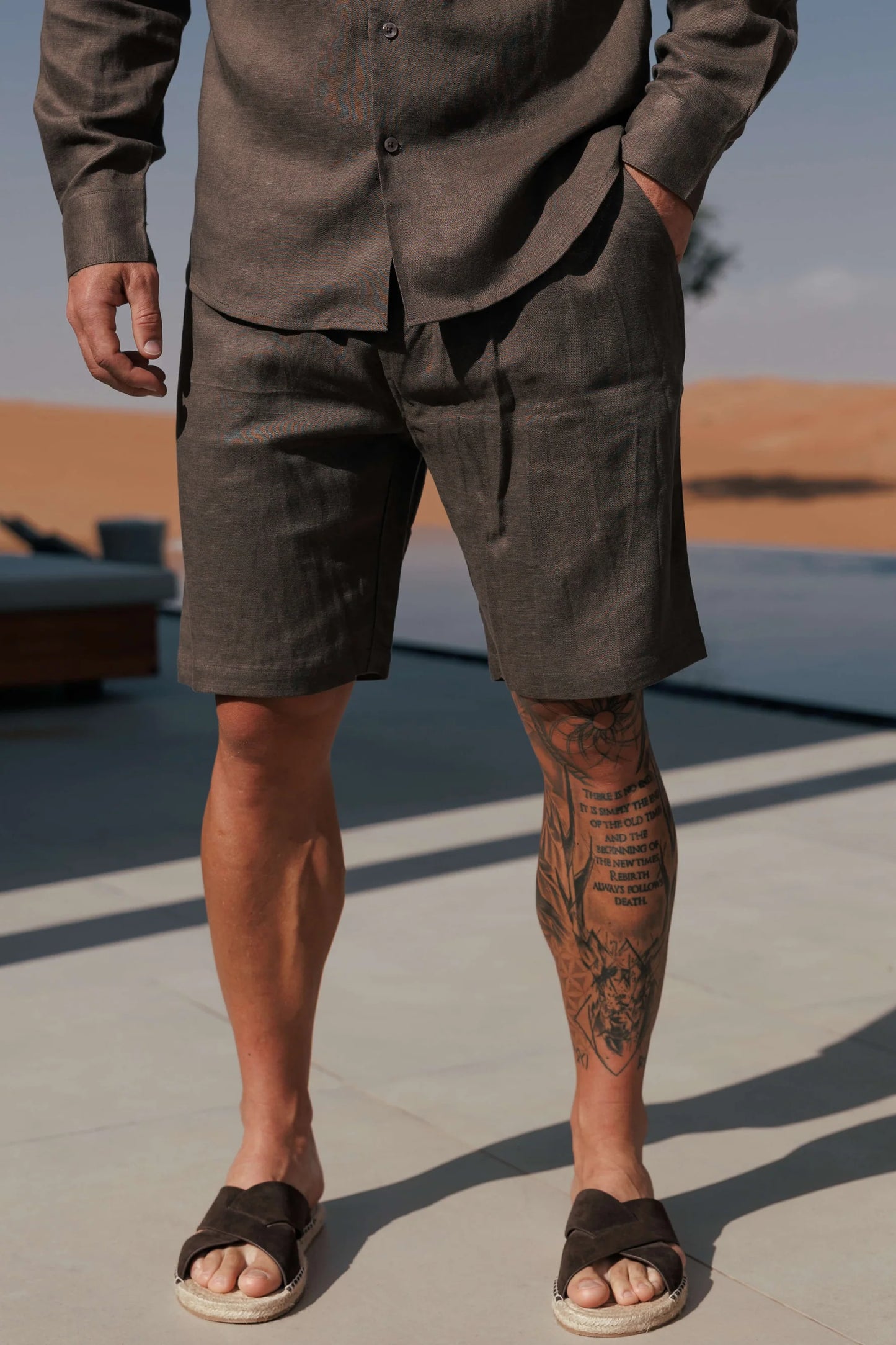 Pantalón corto de lino