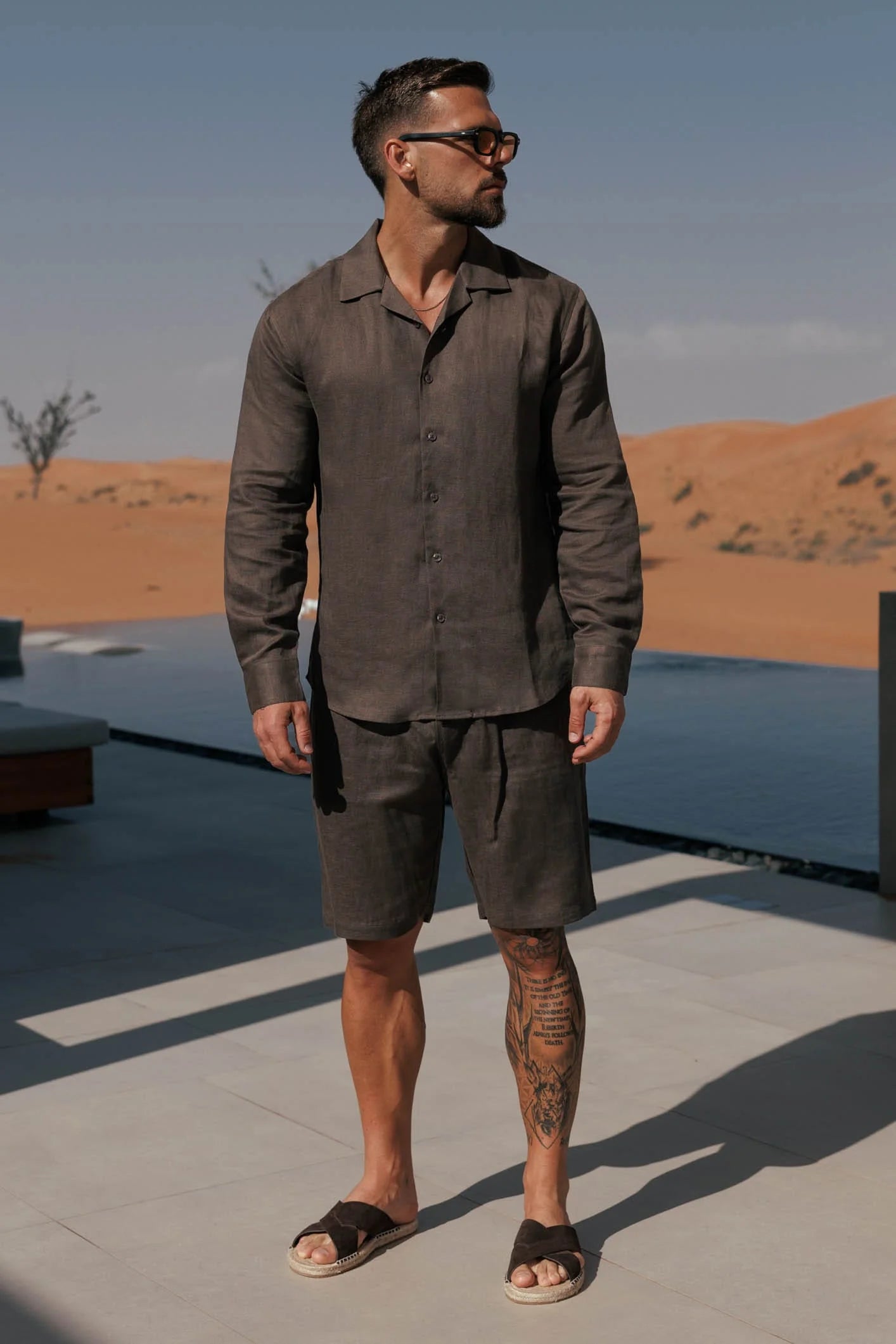 Pantalón corto de lino