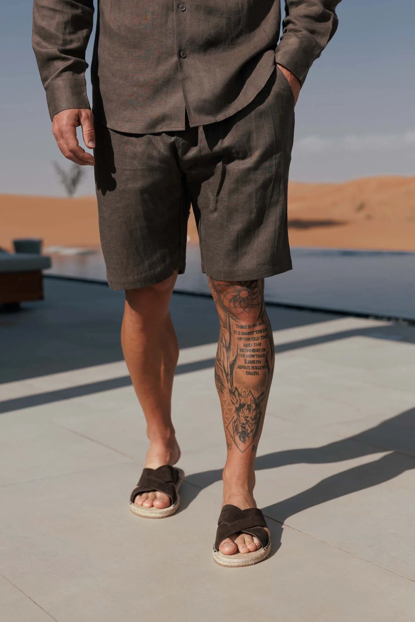 Pantalón corto de lino