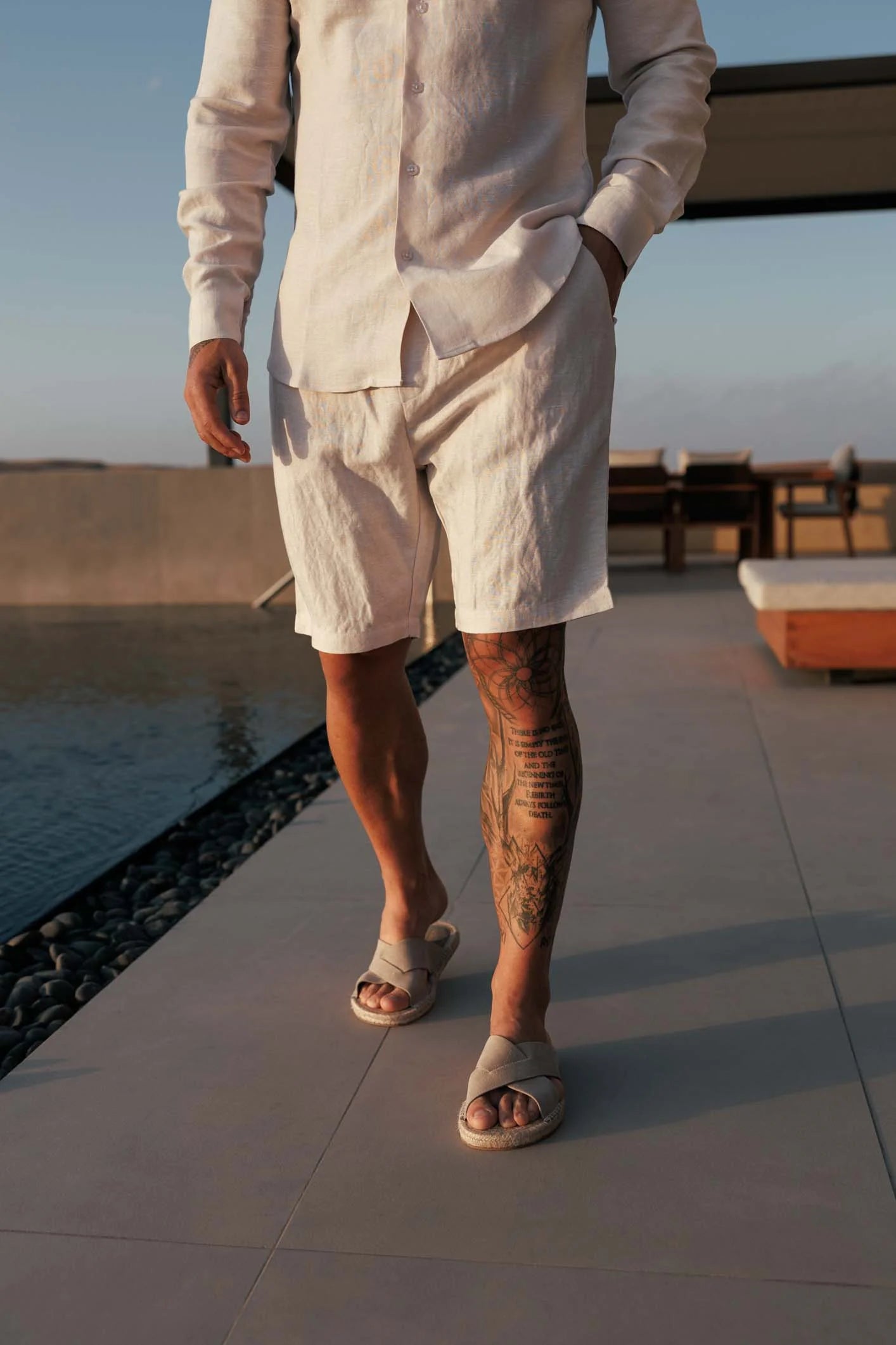Pantalón corto de lino