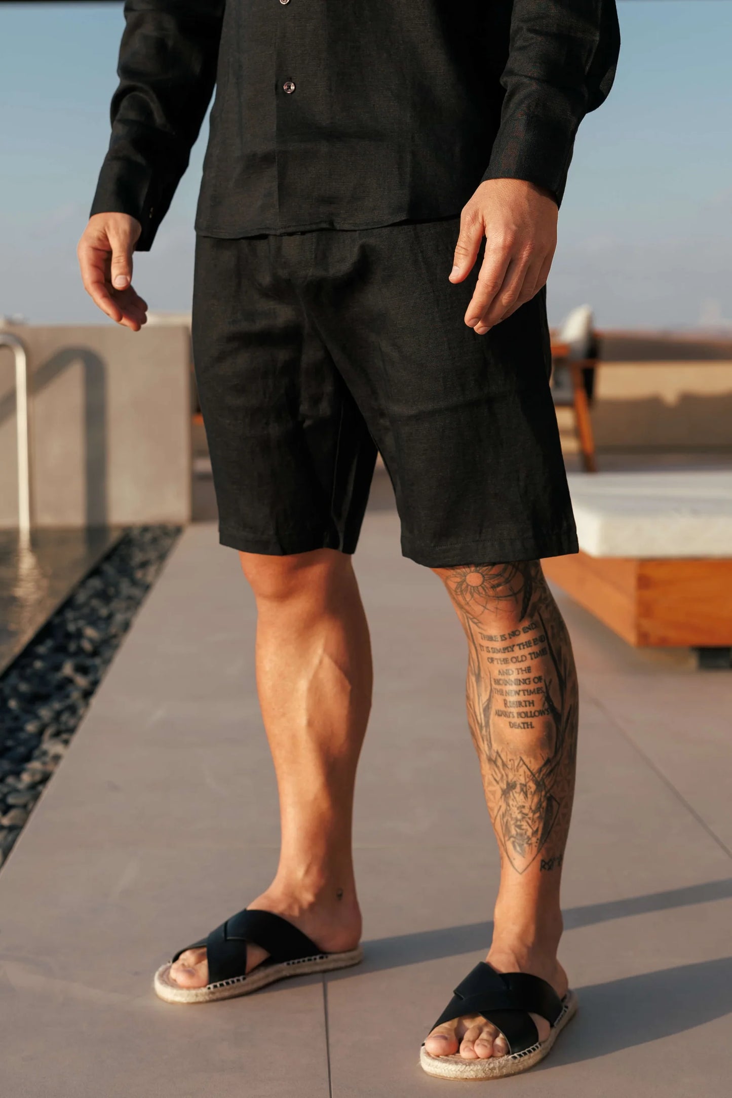 Pantalón corto de lino