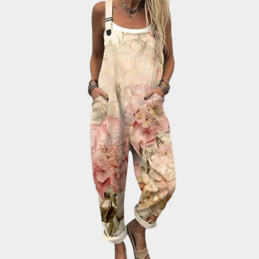 Mono Beige Estampado Flores Rosas