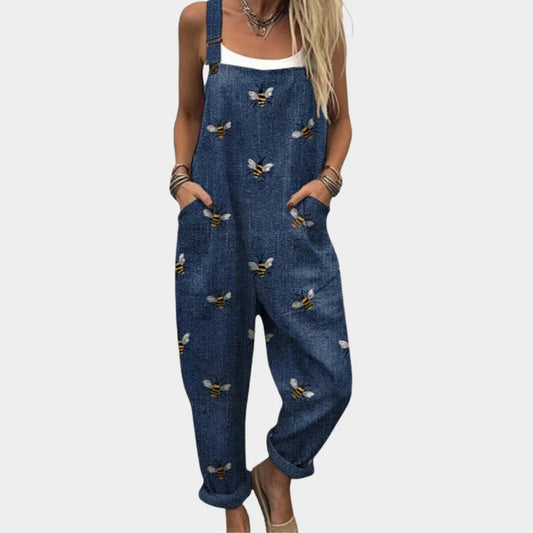 Mono Azul Vaquero Estampado Abejas