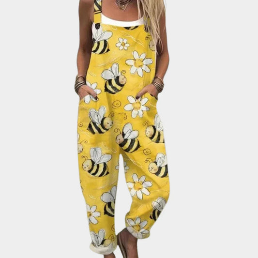 Mono Amarillo Estampado Abejas y Margaritas