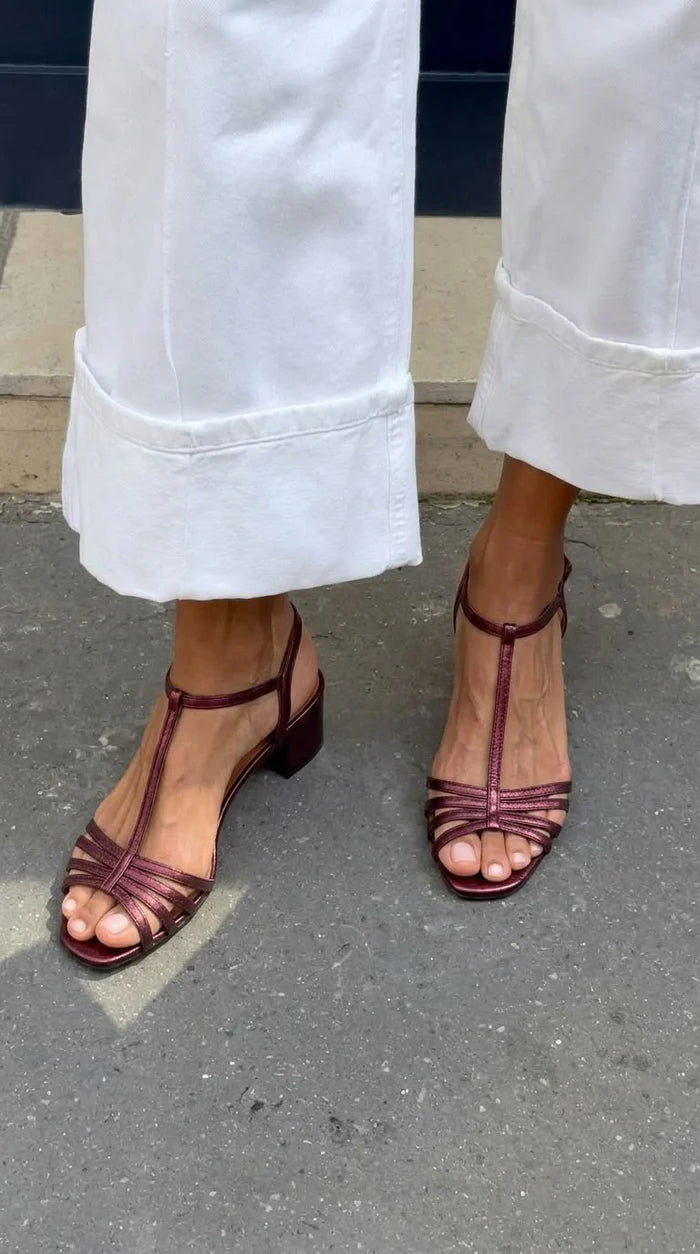 Alicia - Sandalias doradas de elegancia cotidiana