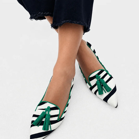 Mocasines de cebra verde