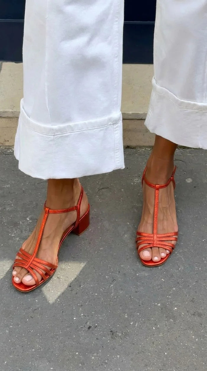 Alicia - Sandalias doradas de elegancia cotidiana